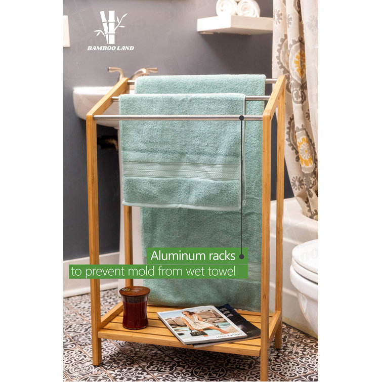 A Home Wood Freestanding Towel Stand Wayfair Canada